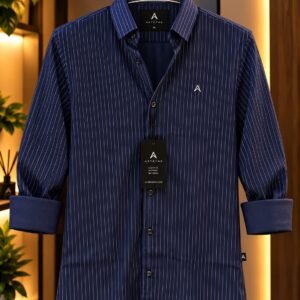ASTRYNE Midnight Navy Stripe Shirt