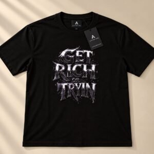 ASTRYNE Signature Drop-Shoulder T-Shirt — Black
