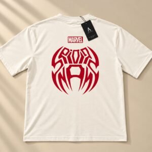 ASTRYNE Spider Web Drop-Shoulder T-Shirt - Off-White