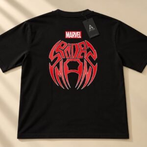 ASTRYNE Spider Web Drop-Shoulder T-Shirt – Black