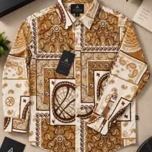 Classic Paisley Shirt — Black, Ivory & Taupe