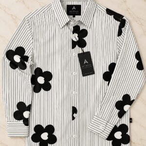 Monochrome Bloom Shirt — White & Black