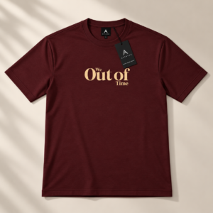 ASTRYNE Urban Drop-Shoulder T-Shirt — Rich Maroon